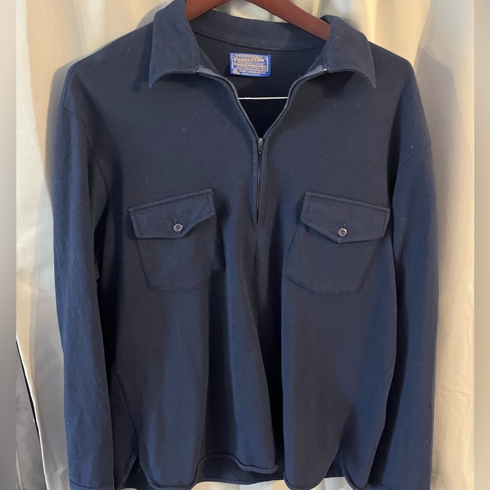 80s Pendleton long sleeve zip polo